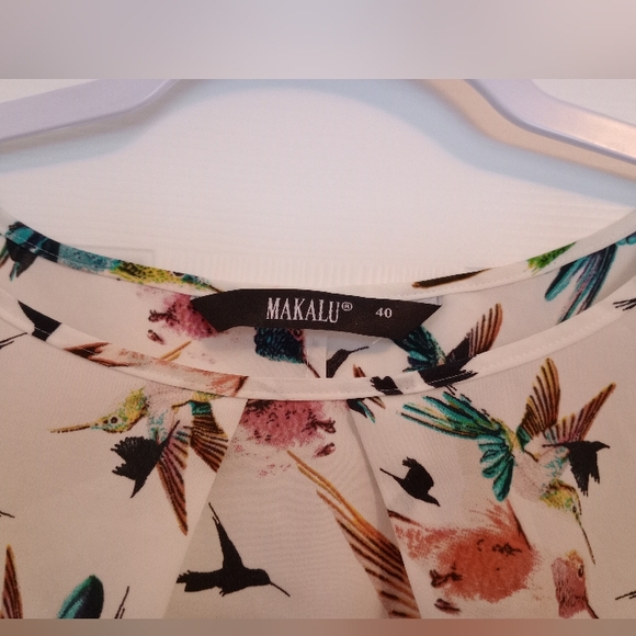 White Bird Print Women's Top - Picture 2 of 3